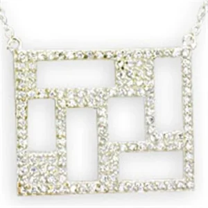 High - Polished Sterling Silver Necklace with Grade CZ in Clear