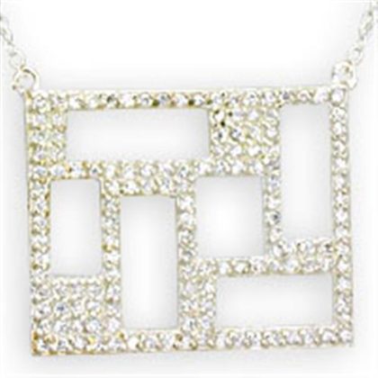 High - Polished Sterling Silver Necklace with Grade CZ in Clear