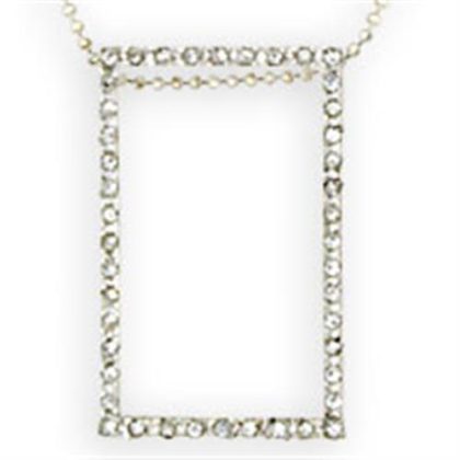 High - Polished Sterling Silver Chain Pendant with Top Grade Crystal in Clear