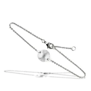 Rhodium Brass Bracelet with Grade CZ in Clear