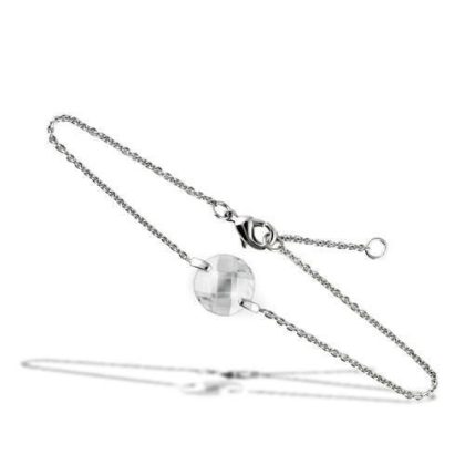 Rhodium Brass Bracelet with Grade CZ in Clear