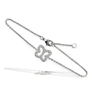 Rhodium Brass Bracelet with Grade CZ in Clear